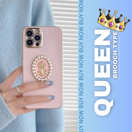 Queen Brooch Pearls Mobile Case